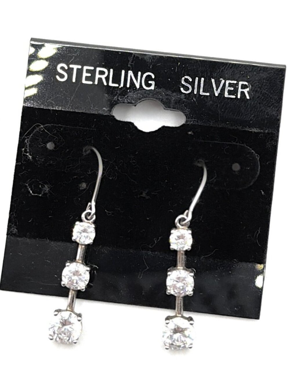Sterling Silver Zirconia post Earrings - 4077